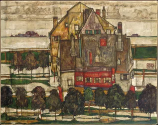 Einzelne Häuser (Häuser mit Bergen)