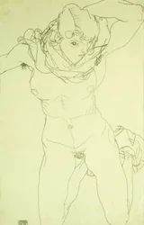 Kniender Akt von vorn, 1914