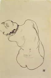 Liegender Akt - Rückansicht, 1918