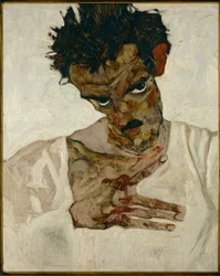 Selbstporträt mit gesenktem Kopf - Egon Schiele