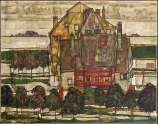Einzelne Häuser (Häuser mit Berg) 1915