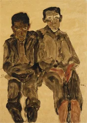 Zwei sitzende Knaben, 1910