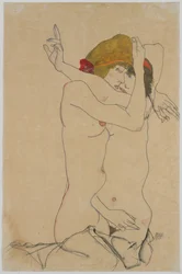 Zwei Frauen umarmen sich, 1913