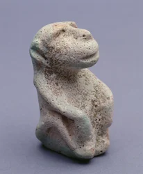 Pavian-Statuette, aus dem Hierakonpolis-Tempel, Hauptdepot, frühe Dynastiezeit, 1.-2. Dynastie