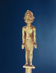 Figur des Königs, aus dem Grab von Tutanchamun (ca. 1370-1352 v. Chr.) Neues Reich (Gold)