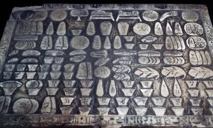 Opfertisch, ägyptische Zivilisation, Neues Reich, Dynastie XVIII (Detail)