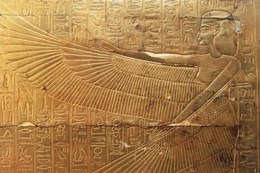 Relief von der hinteren Außenwand der zweiten Grabkapelle, Schätze von Tutanchamun, Ägypten, ägyptische Zivilisation, Neues Reich, 18. Dynastie