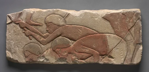 Talatat: Männer, die die Erde hacken, ca. 1353-1347 v. Chr.