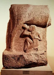 Die Göttin Hathor, die den Pharao Horemheb stillt, Neues Reich, um 1344-1314 v. Chr.