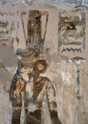 Wandmalereien, Tempel von Ain El Meftla, Bahariya-Oase, Gizeh, Ägypten, 26. Dynastie (663-525 v. Chr.), Detail