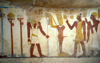 Wandmalereien aus dem Grab von Pa Nentwy, Bahariya-Oase, Gizeh, Ägypten, 26. Dynastie, 663-525 v. Chr.