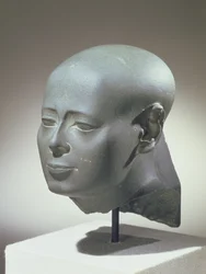 Kopf von Wesirwer, Prophet von Montu, aus dem Cachette im Bezirk von Amun, Karnak, Spätzeit