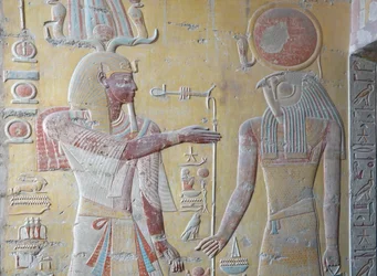 Ra der Sonnenkönig und Khnum, Hüter der Nilquellen, Grab von Ramses IX, Luxor