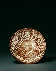 Fatimidische reich braune figürliche konische Schale