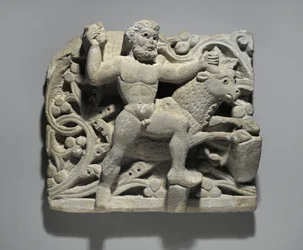 Herakles schmiedet Acheloos in Form eines Stiers, aus Oxyrhynchus, ca. 300-500