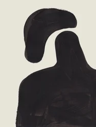 Schwebende schwarze Figur