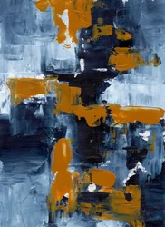 Indigo-Orange-Abstrakt