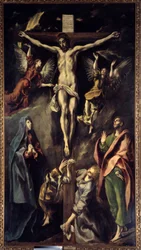 Die Kreuzigung. Gemälde von Domenikos Theotokopoulos genannt El Greco (1541-1614) 17. Jahrhundert. Madrid, Prado-Museum