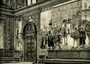 Die Fresken der Großen Halle im Barnabitenpalast, von Elia Bonci (1866-1953), Macerata, Marken, Italien