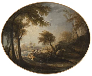 Landschaft mit Landleuten und Vieh