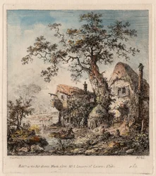 Ländliche Szene mit Hütte