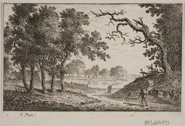 Landschaft mit einem See im Hintergrund