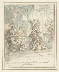 Paris empfangen von Menelaos und Helena