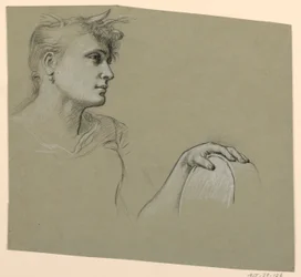 Studie des Profils und der linken Hand einer Frau, ca. 1885