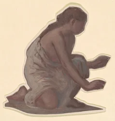 Studie für "Griechische Mädchen beim Baden"