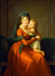 Porträt von Prinzessin Alexandra Golitsyna und ihrem Sohn Piotr