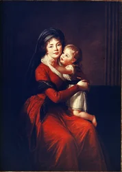 Porträt der Prinzessin Alexandra Petrovna Galitzine (1774-1842) mit ihrem Sohn