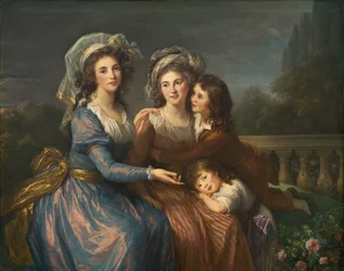 Die Marquise de Pezay und die Marquise de Rougé mit ihren Söhnen Alexis und Adrien
