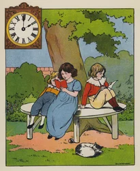 Lesezeit (Farblithografie)