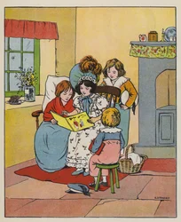 Sonntag, glückliche Zeit (Farblithografie)