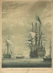 Schifffahrtsszene aus der Sammlung von Nathaniel Blackerby, 1720er Jahre