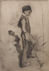 Junge mit einem Stock, 1881-83