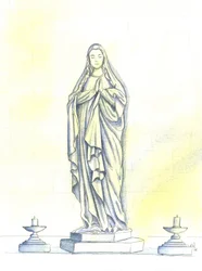 Eine Statue der seligen Jungfrau Maria