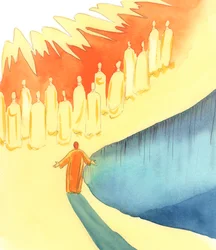 Alle Seelen im Fegefeuer schließen sich unseren Gebeten an, während wir den Vater durch Christus im Geist bei der Messe loben