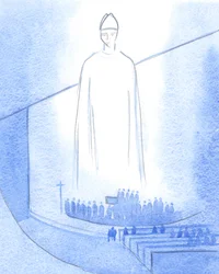 Als die Hände eines neuen Priesters gesalbt wurden ("Möge Jesus dich bewahren?"), stand Christus, gekleidet als unser Bischof, im Heiligtum