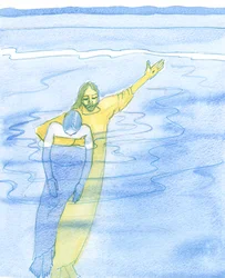 Während wir mit ernsten Problemen kämpfen und entschlossen sind, Christus treu zu bleiben, ist er sehr nah, hält jeden geliebten Freund in seinen Armen, wie ein Rettungsschwimmer einen erschöpften Schwimmer hochhält