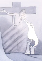 Bei jeder Messe wird das kostbare Blut Christi vom Kreuz für unsere Erlösung von der Sünde ausgegossen
