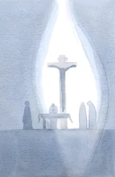 Bei jeder Messe werden wir dem einen Opfer von Golgatha gegenwärtig, als ob ein Vorhang in unserer Gegenwart geteilt wird