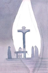 Bei jeder Messe werden wir dem einen Opfer von Golgatha gegenwärtig, als ob ein Vorhang vor unseren Augen geöffnet wird