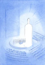 Im Zentrum der Basilika des Heiligtums von Knock sah ich Jesus während der Heiligen Messe; Er strahlte vor Licht, eine Mitra auf dem Kopf