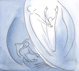 Im Moment des Todes wird die Seele, die in Christus stirbt, mit Ihm emporgehoben und zum Vater getragen