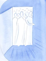 An diesem Schrein wurde die Tür des Himmels aufgestoßen, das Licht des Himmels strömte in unsere Dunkelheit, und Heilige waren eifrig, uns zu begrüßen