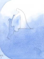 Um Hilfe für eine verstorbene Seele bittend, sah ich unsere gesegnete Frau ihre Hände ausstrecken, sich über den 