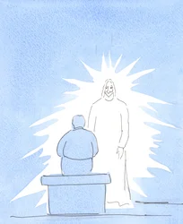 Christus ist körperlich im Himmel gegenwärtig - der uns sehr nahe ist. Wir sind im Gebet mit dem Himmel verbunden