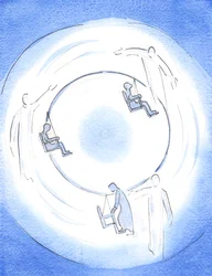 Jede göttliche Person arbeitet daran, eine Seele in die Höhen der Vereinigung zu ziehen. Vater, Sohn und Heiliger Geist - ein Gott - sind liebevoll aufmerksam und ziehen willige Seelen hoch empor