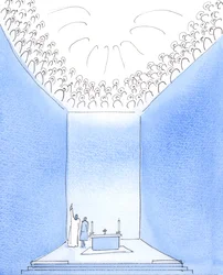 Gott der Vater ist im Himmel von den Heiligen umgeben, die seine Freude teilen, 2005